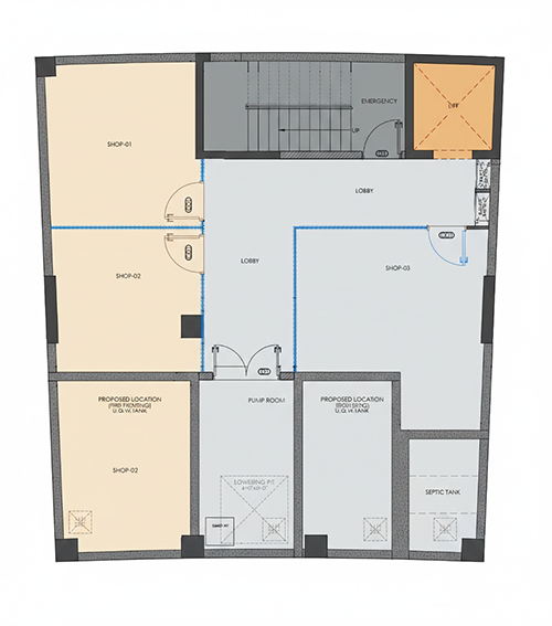 LOWER GROUND FLOOR SHOPS - SALAAR HEIGHTS BY MS VISION PARK VIEW CITY ISLAMABAD